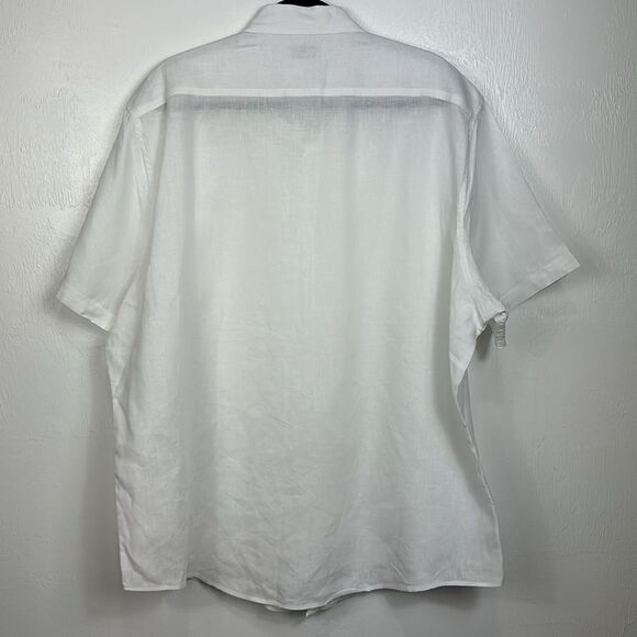 Natural Blue By Visitor Washable Linen Short Sleeve Button Down Shirt Size XL - Picture 4 of 8